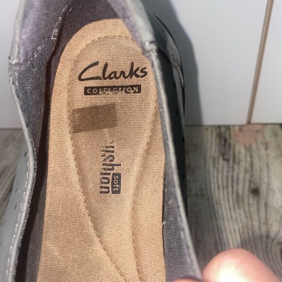 Clarks Collection Cloudsteppers Soft Cushion Gray Slip-On Shoes Women’s Size 9 - Picture 7 of 8